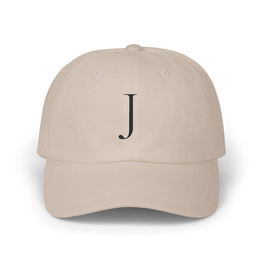 Wear My Story Embroidered Initial Hat - Letter J on the Classic Dad Cap