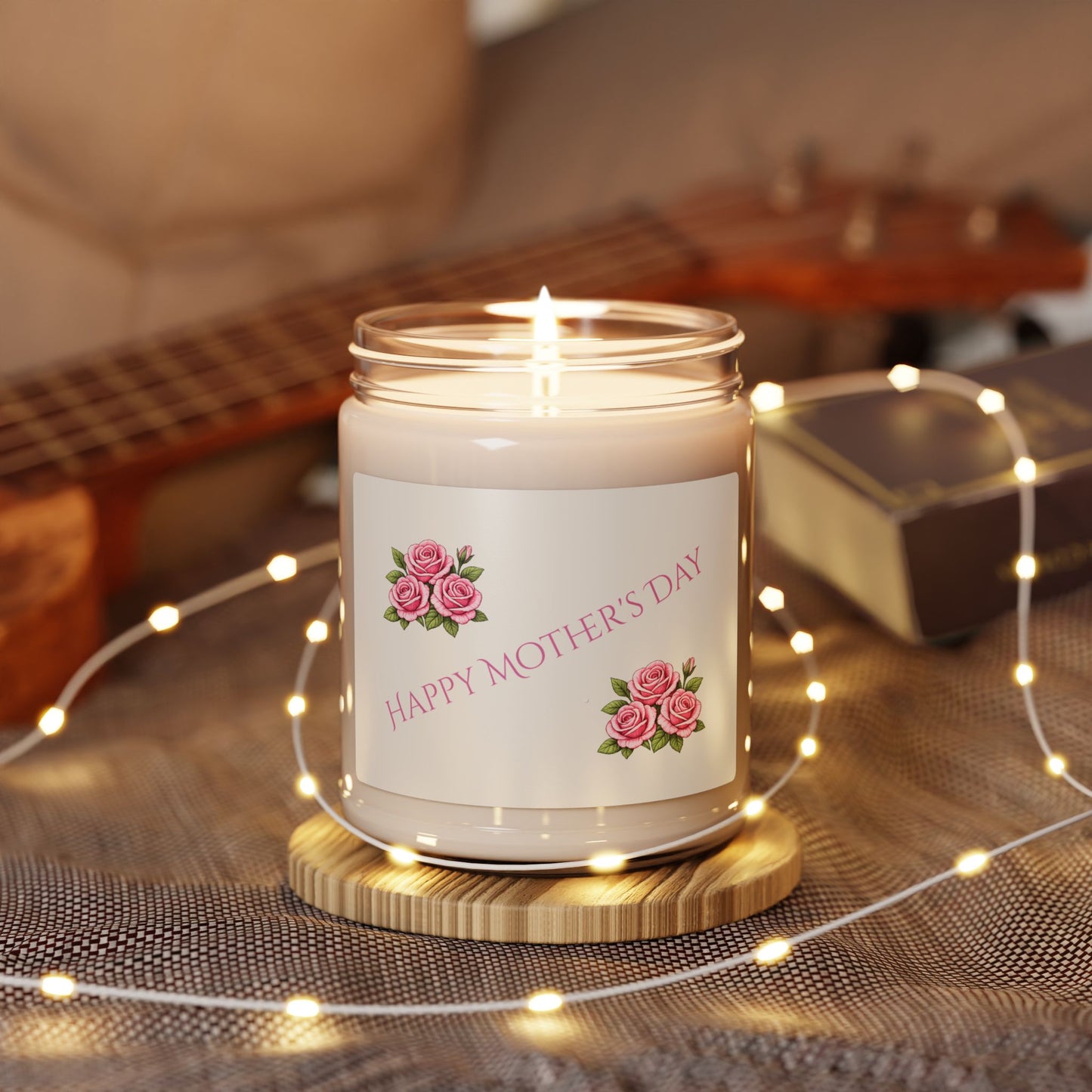 Happy Mother’s Day Pink Roses Floral Design 9 oz soy candle - 8 different scents