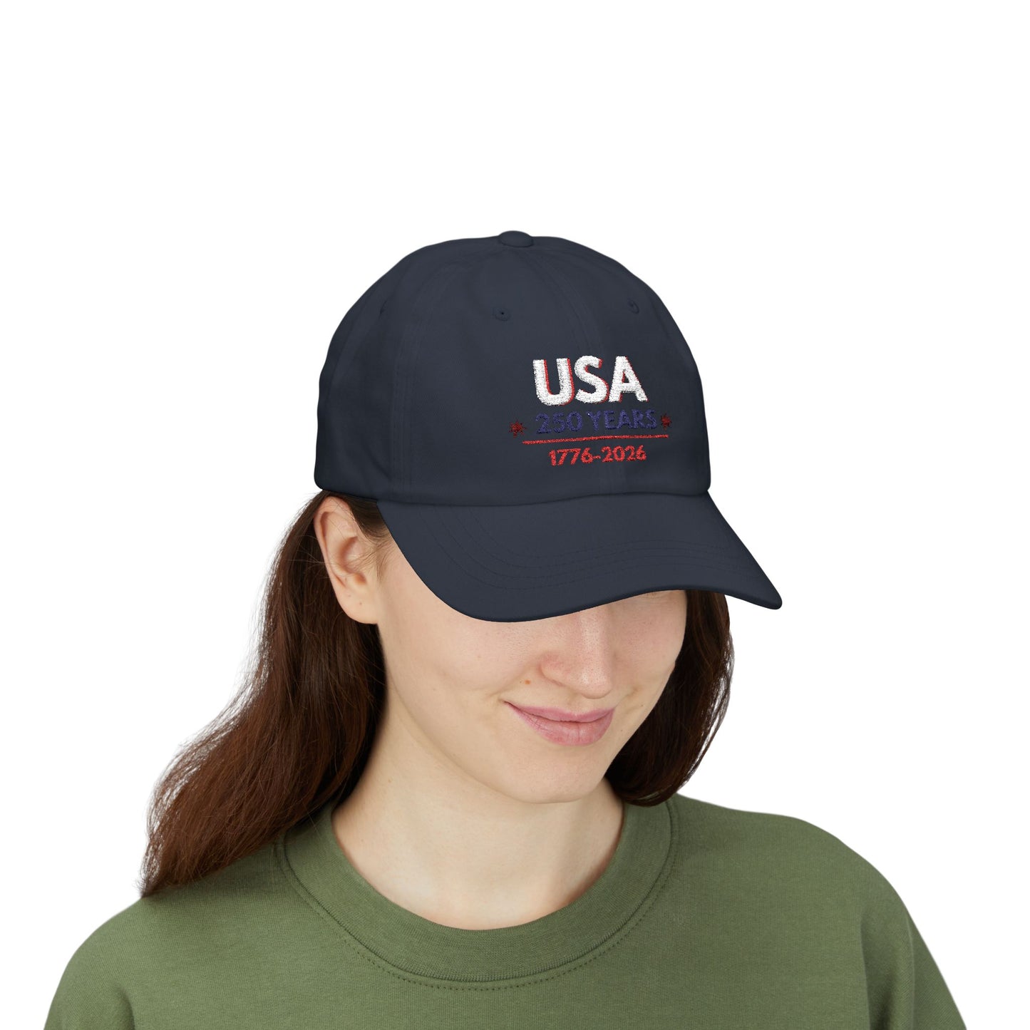 USA 250 Years Embroidered Classic Dad Cap | 1776–2026 Patriotic Anniversary Hat