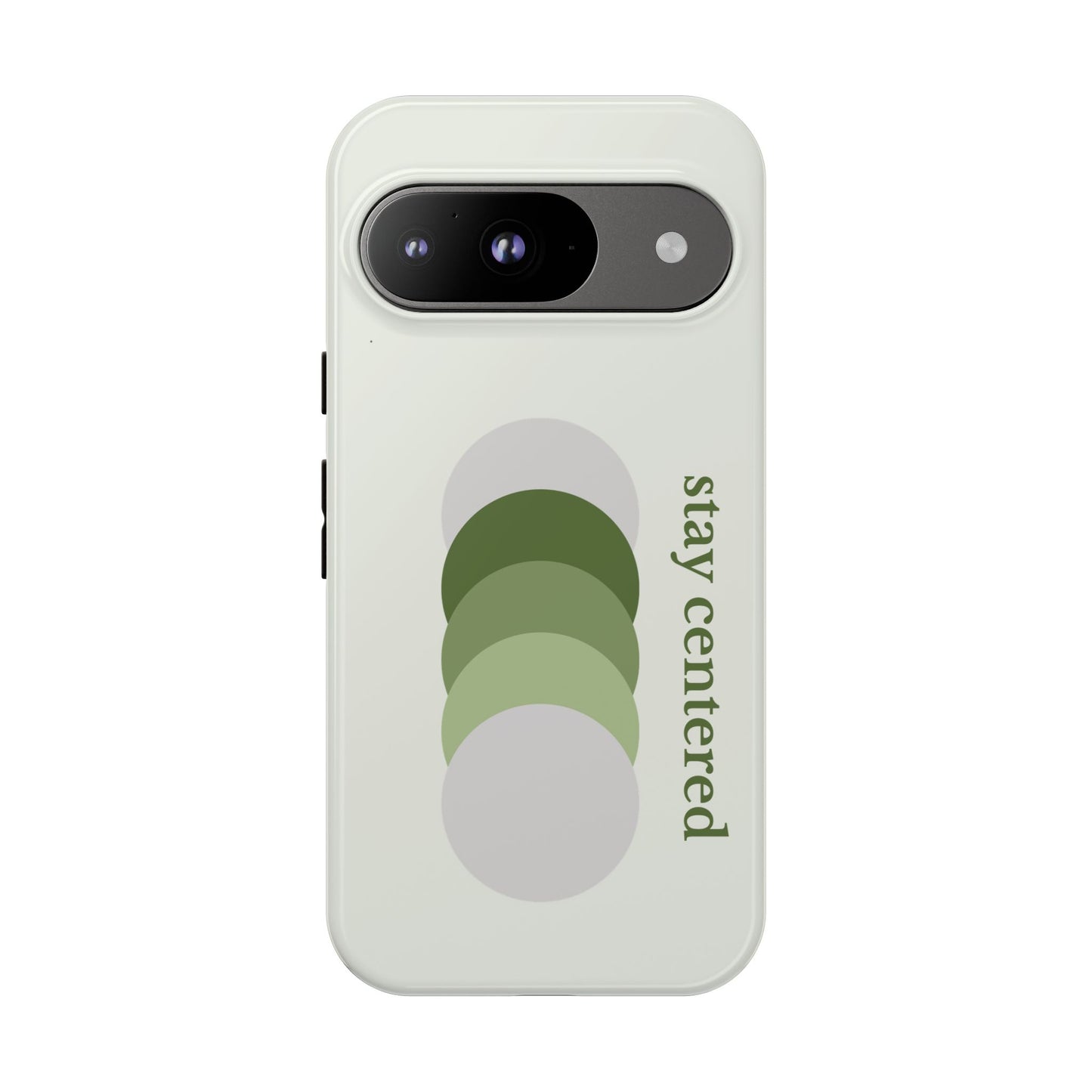 Stay Centered Minimalist Phone Case – Sage Green Wellness Aesthetic iPhone Case | Modern Neutral Protective Cover