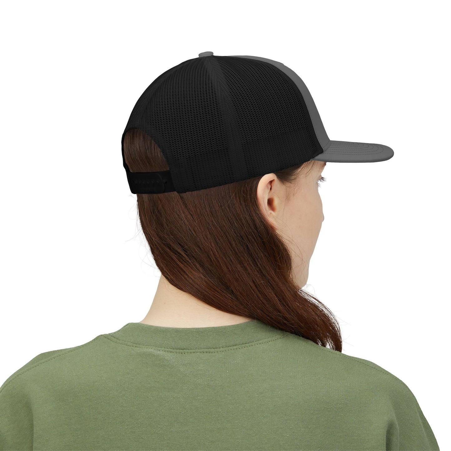 Boston (B) red embroidered Monogram Snapback Trucker Cap - Heritage Places Collection