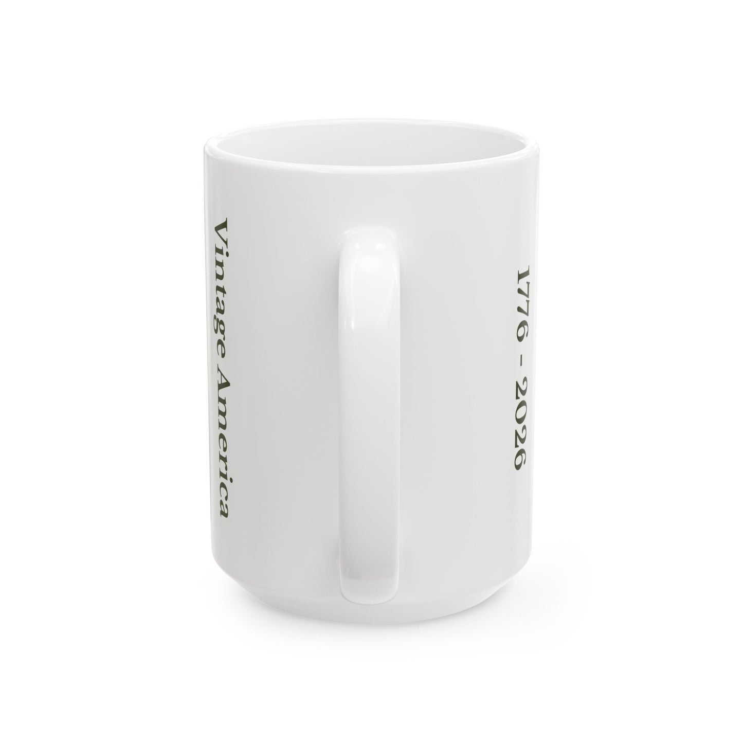 Vintage America Flag Mug – Minimal Americana Coffee Cup – Heritage Style 15oz Ceramic Mug