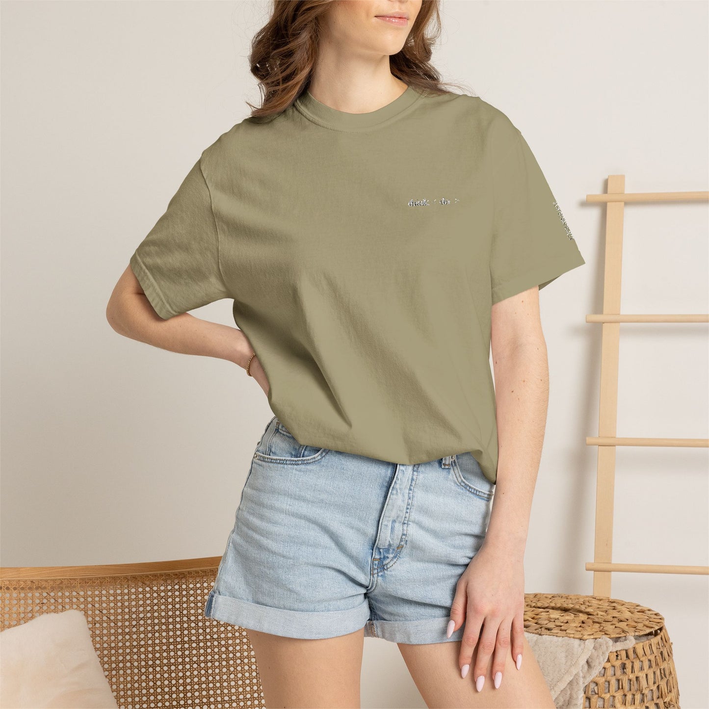 Think < Do > Embroidered Unisex T-Shirt | Minimalist Everyday Tee | Ivory Thread