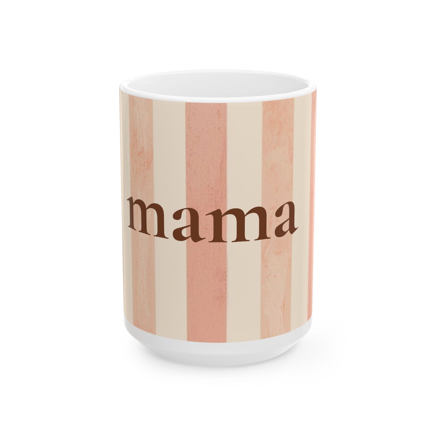 Pink Striped Mama Mug - Feminine Mother's Day Coffee Cup ( 15oz)