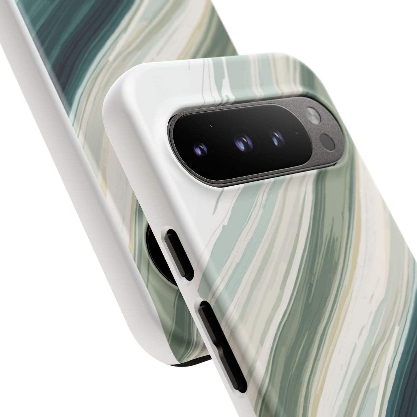 Sea Glass Drift Phone Case – Coastal Abstract Ocean Waves iPhone Case | Sage Green Minimalist Protective Cover