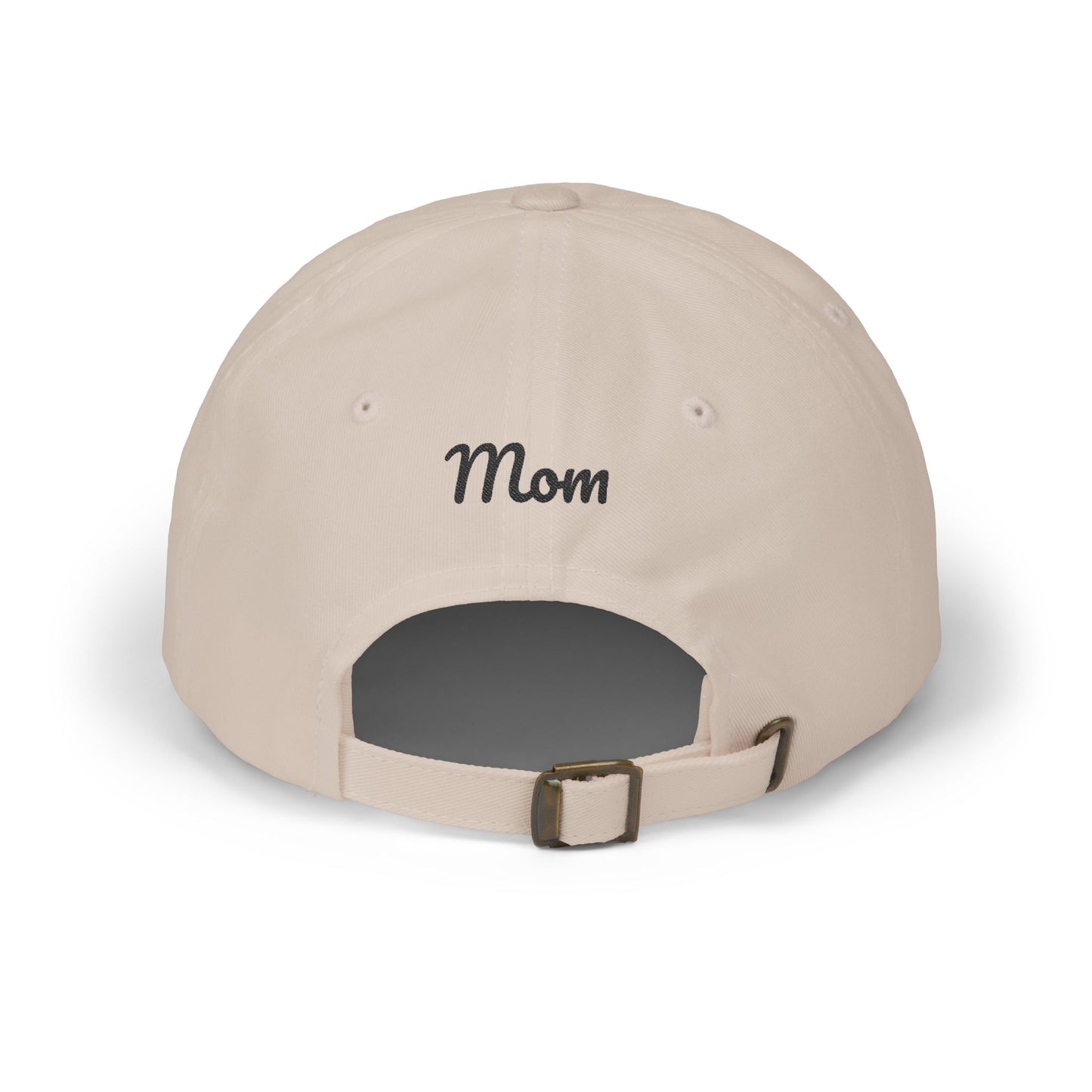 Sunflower 'Mom' Dad Cap — Embroidered Floral Baseball Hat, black font