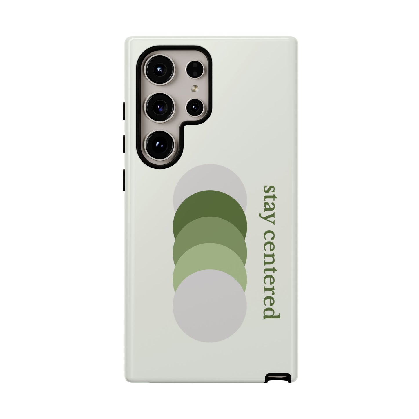 Stay Centered Minimalist Phone Case – Sage Green Wellness Aesthetic iPhone Case | Modern Neutral Protective Cover