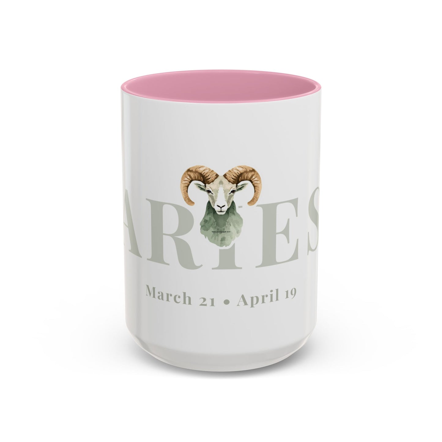 Aries Zodiac Mug - March 21 - April 19 Astrology Coffee Cup - Ram Zodiac Sign Mug - 15 oz.
