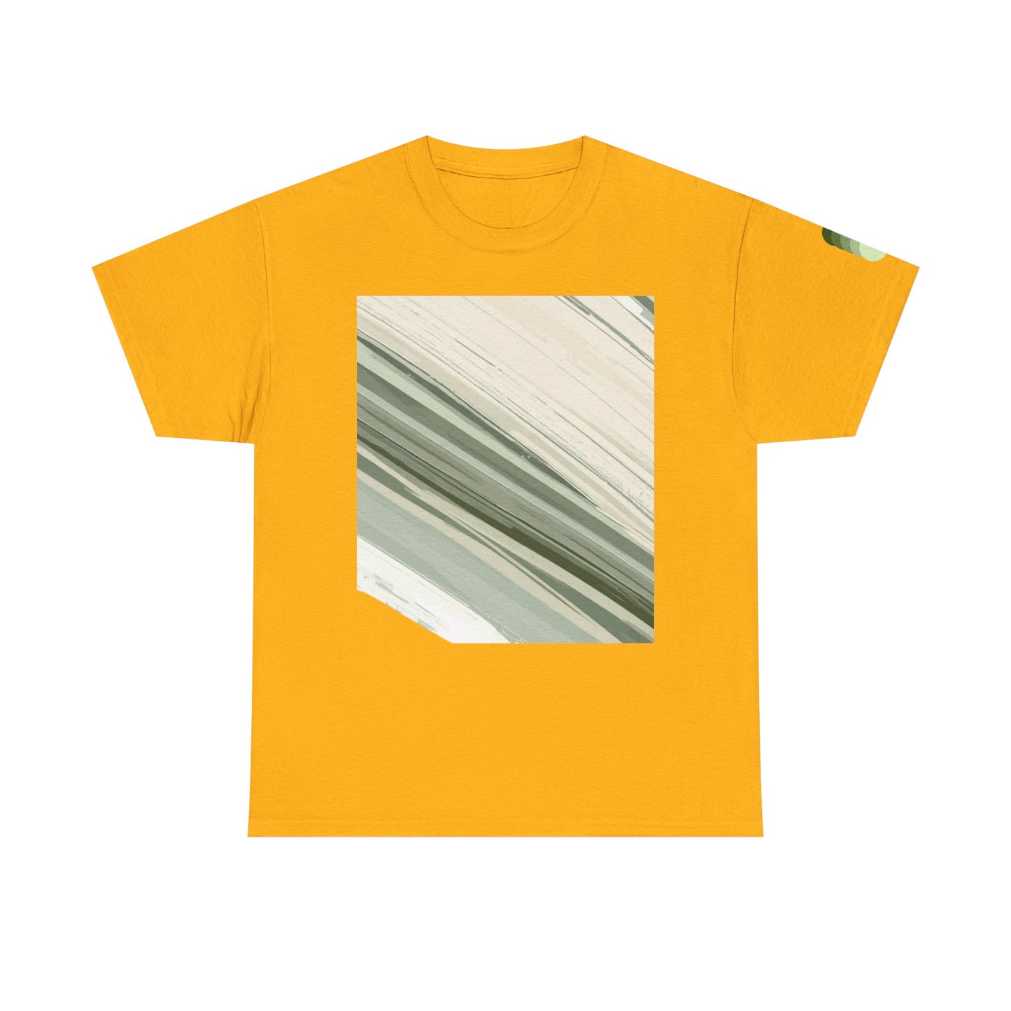 Sea Glass Drift Unisex Heavy Cotton Tee – Abstract Coastal Wave Graphic Shirt | Minimalist Sage Green Aesthetic Tee