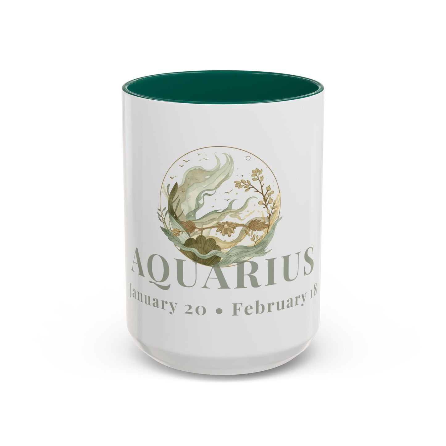 Aquarius Zodiac Mug - January 20 - February 18 Astrology Coffee Cup - Water Flow Zodiac Sign Mug - 15 oz.
