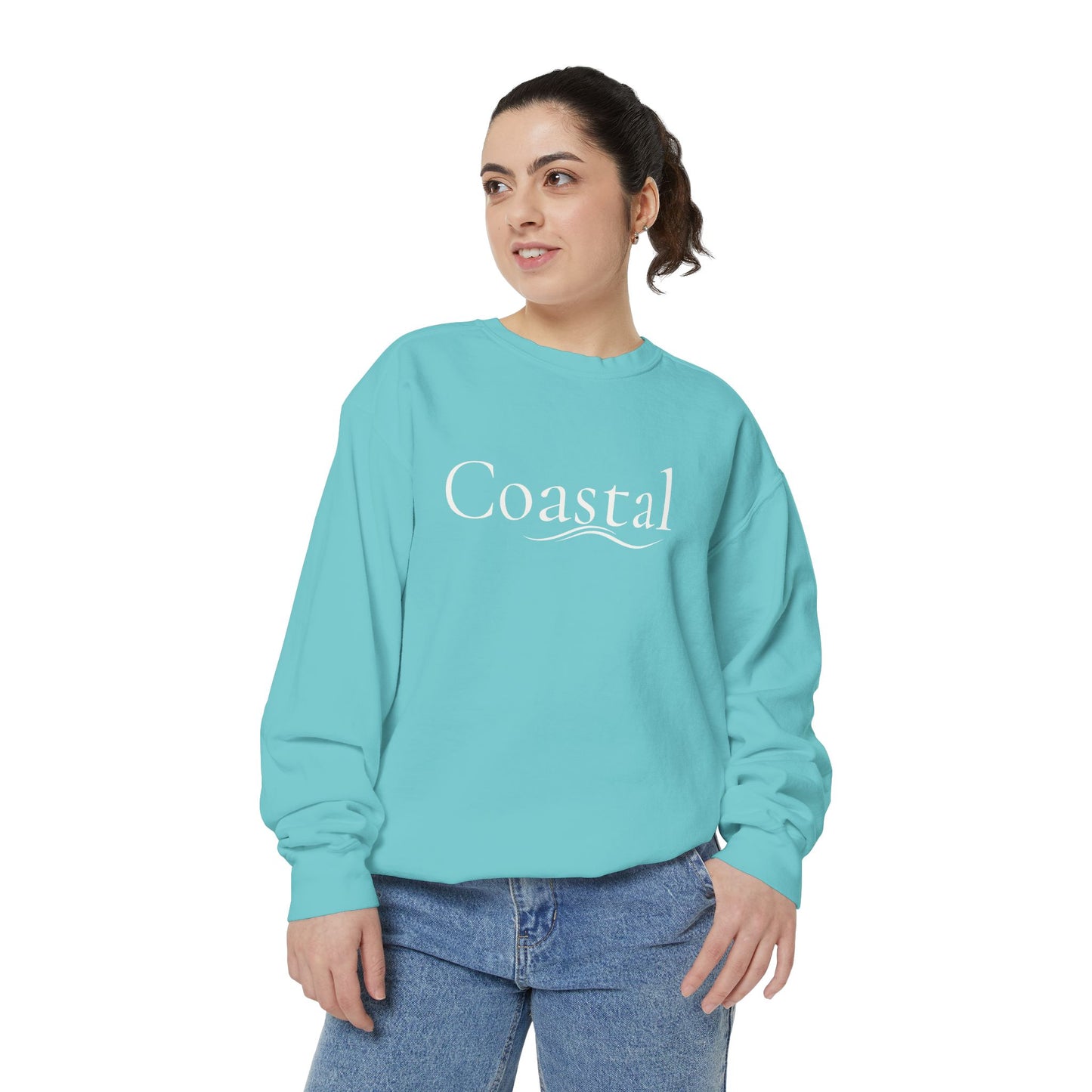 Beach Graphic Sweatshirt — Retro Wave Script Pullover