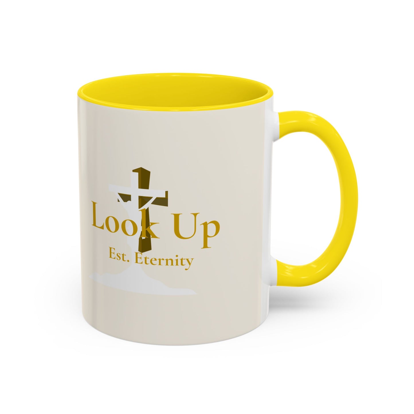 Look Up Est. Eternity Accent Coffee Mug with Cross – 11 oz & 15 oz