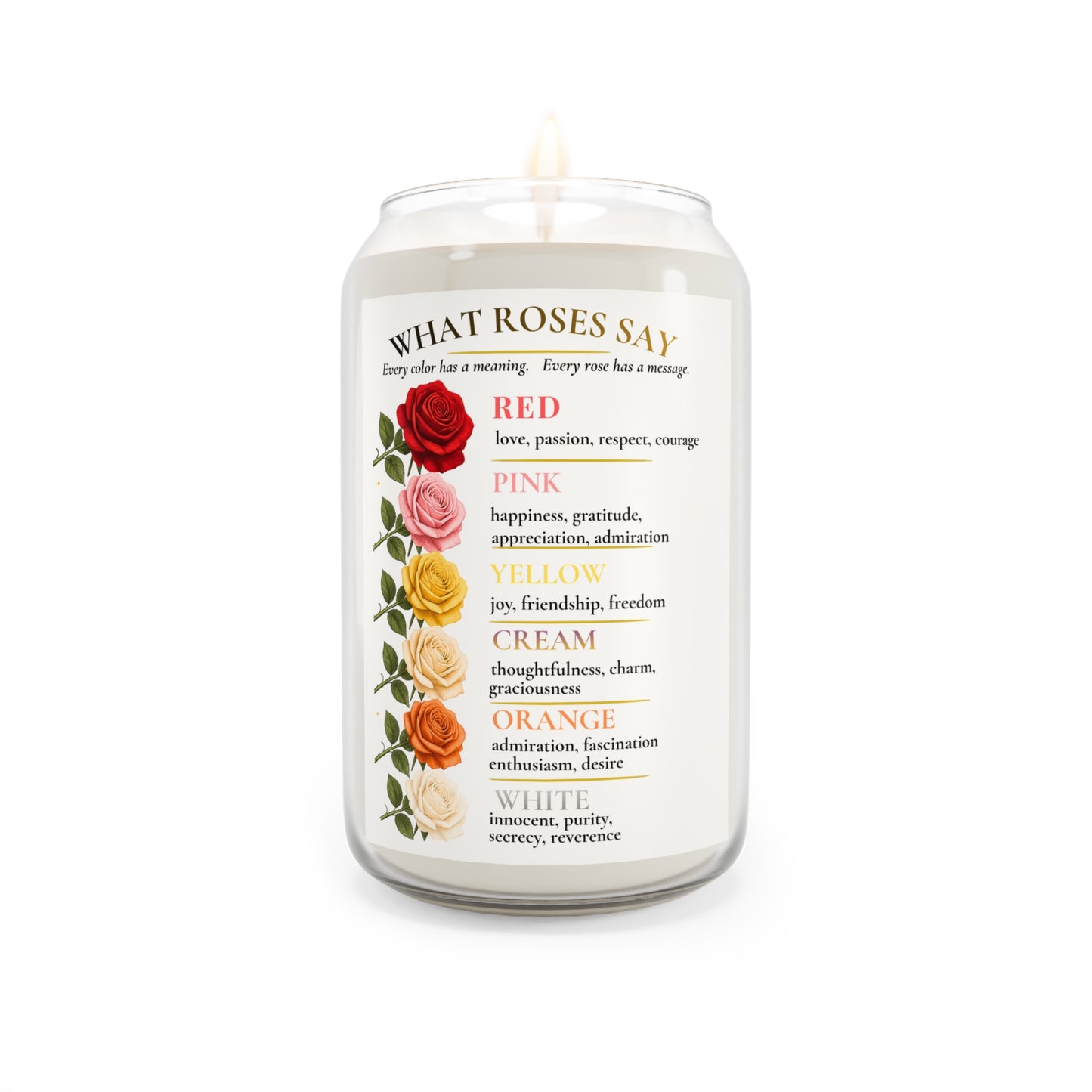 What Roses Say Scented Soy Candle | 13.75 oz Floral Candle | Comfort Spice, Sea Breeze, Vanilla Bean