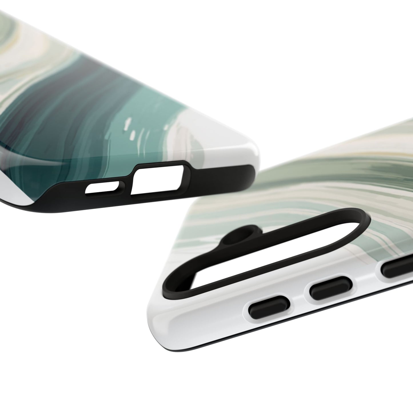 Sea Glass Drift Phone Case – Coastal Abstract Ocean Waves iPhone Case | Sage Green Minimalist Protective Cover