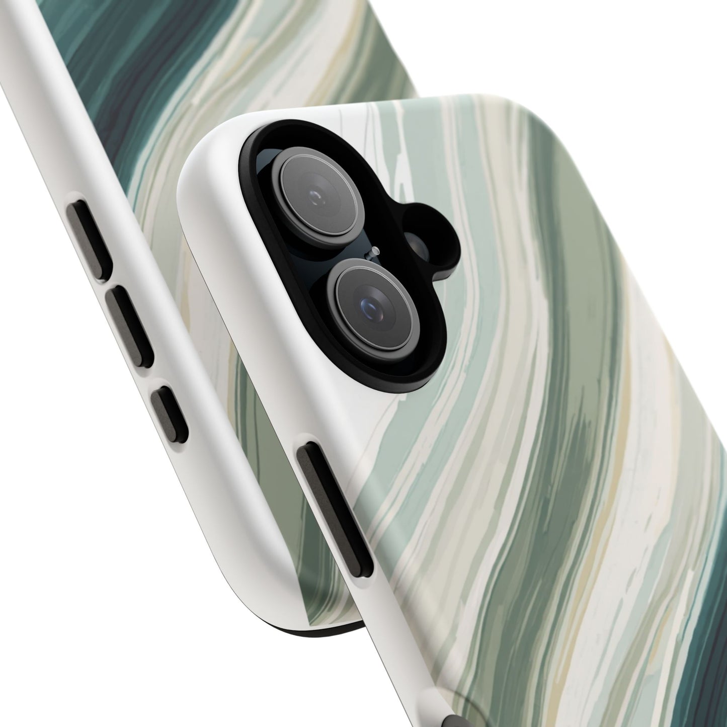 Sea Glass Drift Phone Case – Coastal Abstract Ocean Waves iPhone Case | Sage Green Minimalist Protective Cover