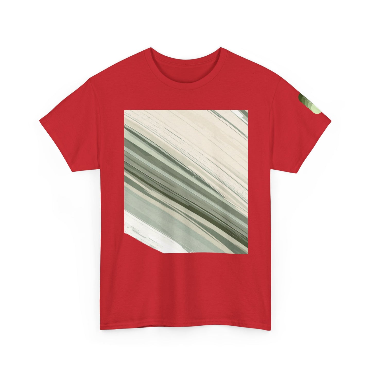 Sea Glass Drift Unisex Heavy Cotton Tee – Abstract Coastal Wave Graphic Shirt | Minimalist Sage Green Aesthetic Tee