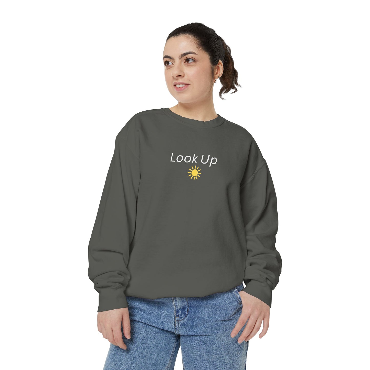 Look Up Sweatshirt- Minimal Sun Crewneck