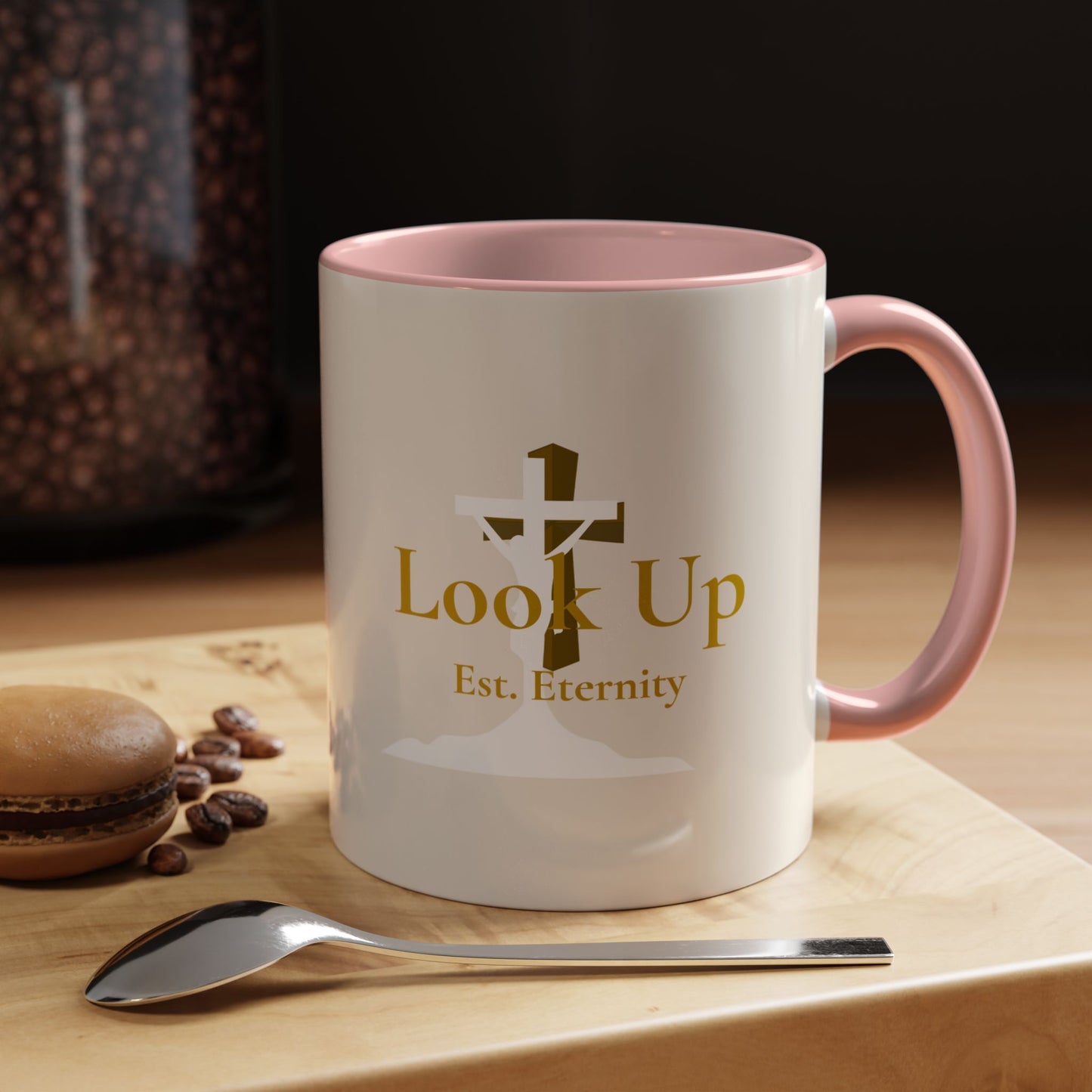 Look Up Est. Eternity Accent Coffee Mug with Cross – 11 oz & 15 oz