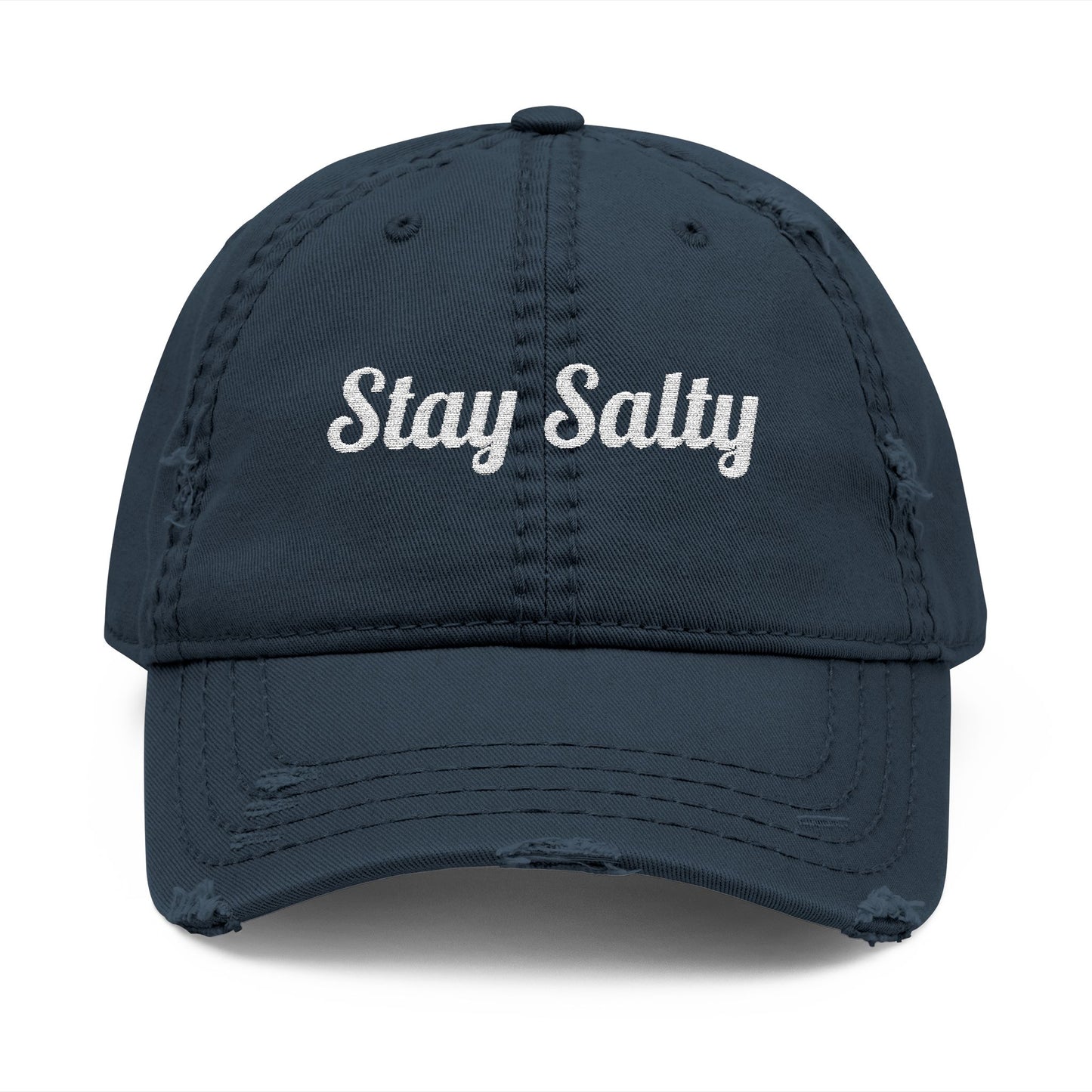 Personalized Coastal Embroidered Distressed Dad Hat | Custom Text Vintage Beach Town Cap | 15 Character Embroidery | Unisex Low Profile Hat