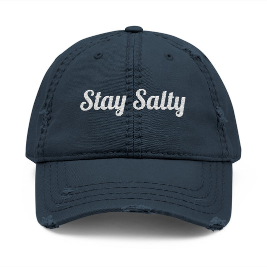 Personalized Coastal Embroidered Distressed Dad Hat | Custom Text Vintage Beach Town Cap | 15 Character Embroidery | Unisex Low Profile Hat