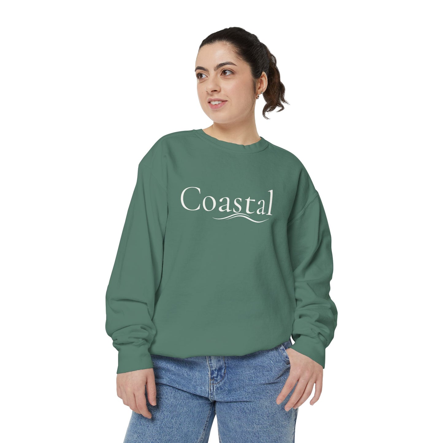 Beach Graphic Sweatshirt — Retro Wave Script Pullover