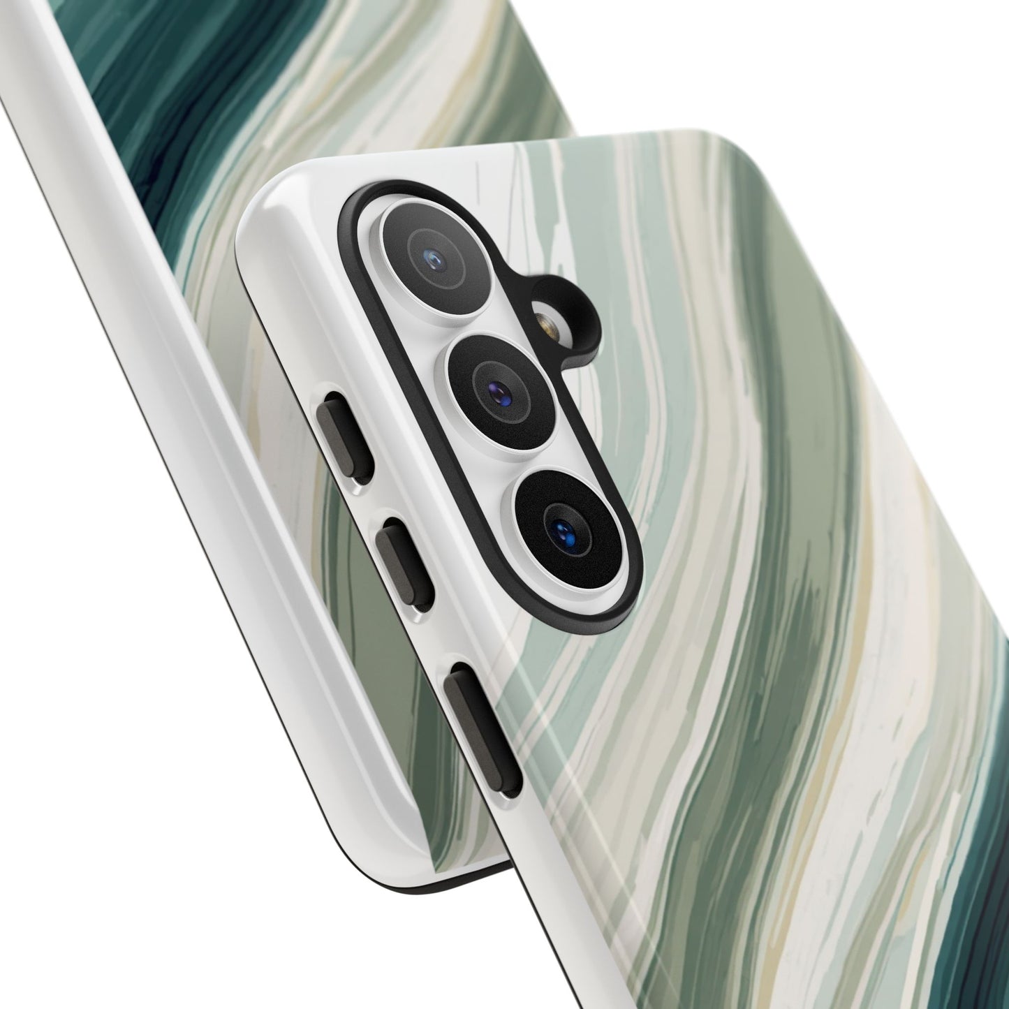 Sea Glass Drift Phone Case – Coastal Abstract Ocean Waves iPhone Case | Sage Green Minimalist Protective Cover