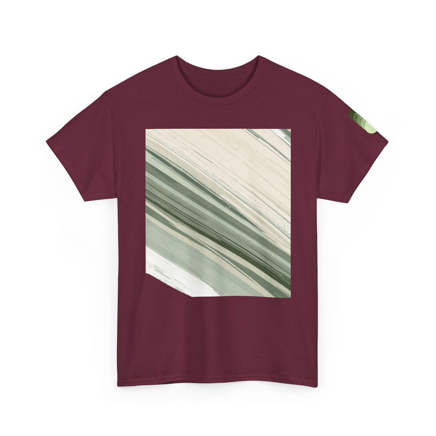 Sea Glass Drift Unisex Heavy Cotton Tee – Abstract Coastal Wave Graphic Shirt | Minimalist Sage Green Aesthetic Tee