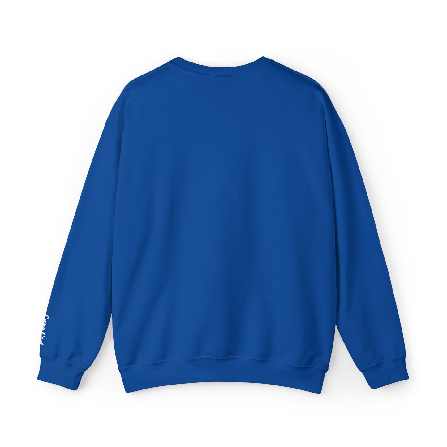 Personalize Embroidered crewneck Sweatshirt — Use your own words on front and left sleeve