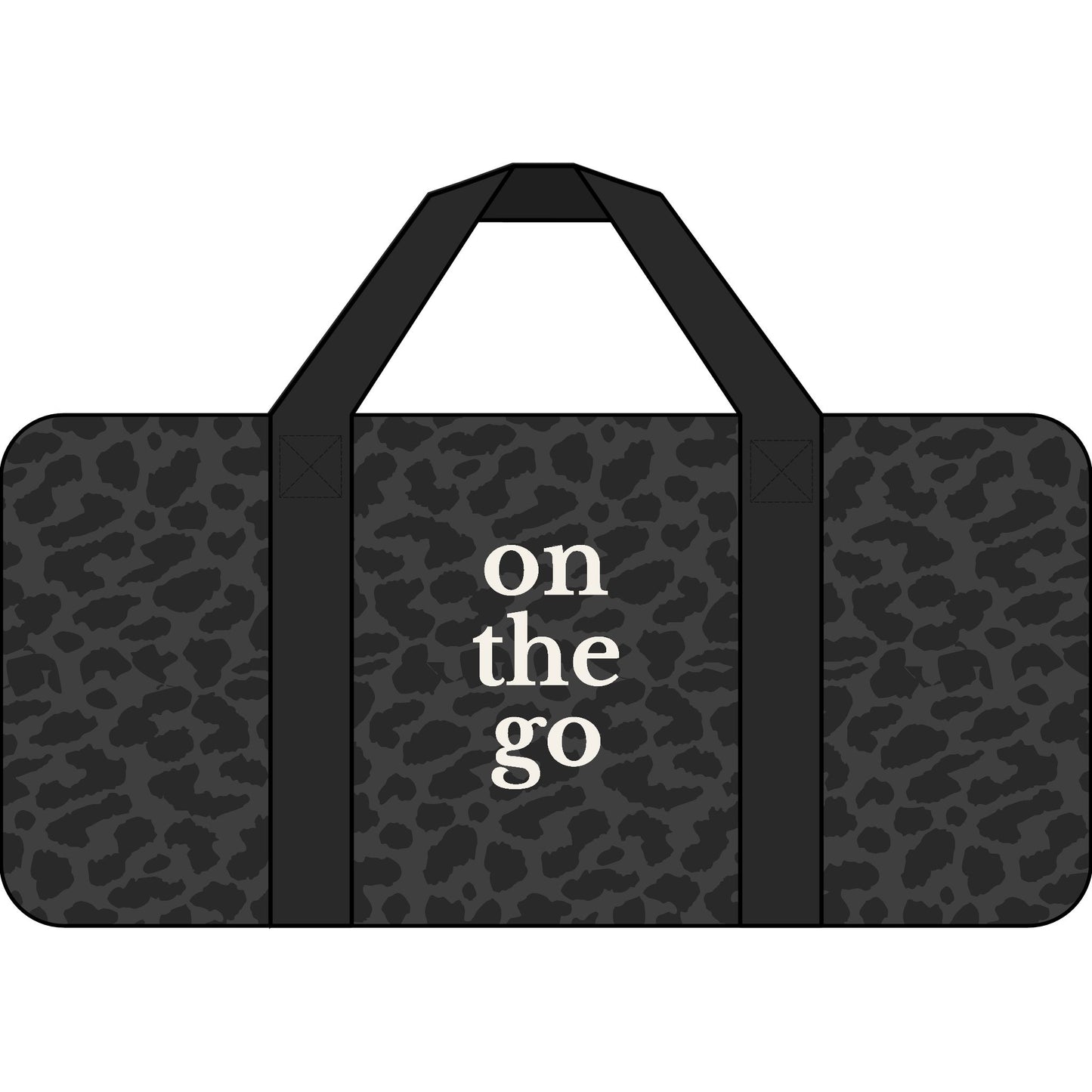 Duffel Bag — 'on the go' Travel Duffle with Solid, Checker, Leopard and Camo Strap Options