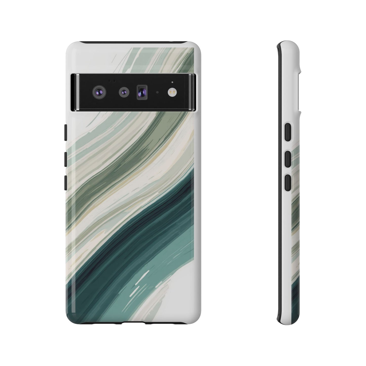 Sea Glass Drift Phone Case – Coastal Abstract Ocean Waves iPhone Case | Sage Green Minimalist Protective Cover