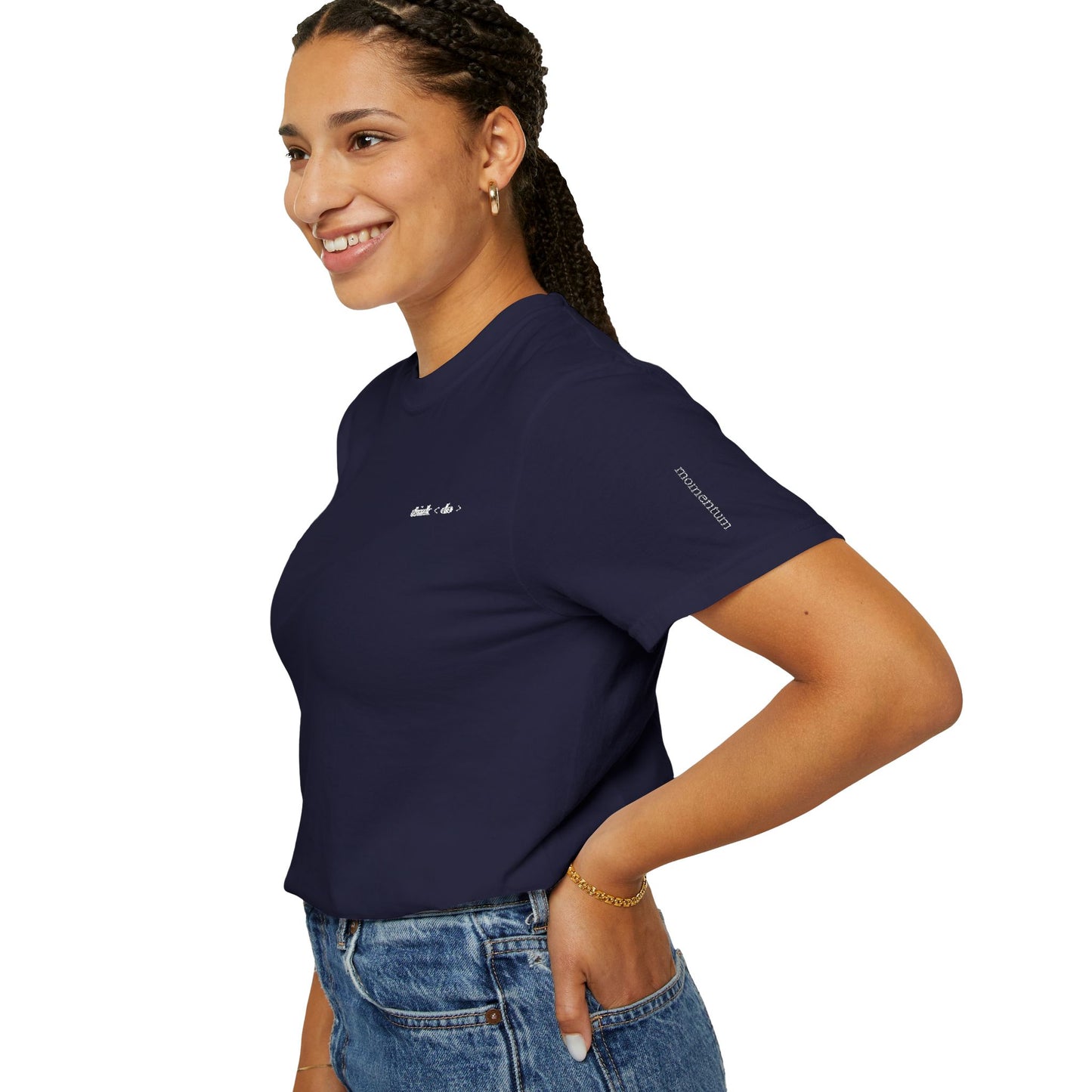 Think < Do > Embroidered Unisex T-Shirt | Minimalist Everyday Tee | Ivory Thread