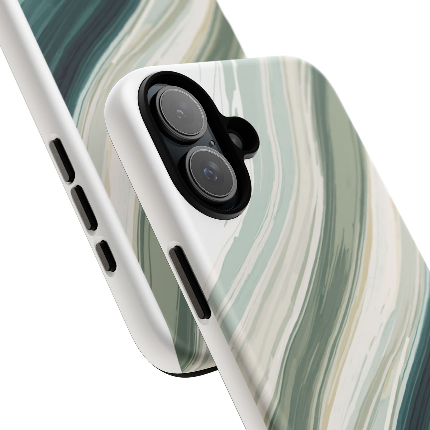 Sea Glass Drift Phone Case – Coastal Abstract Ocean Waves iPhone Case | Sage Green Minimalist Protective Cover