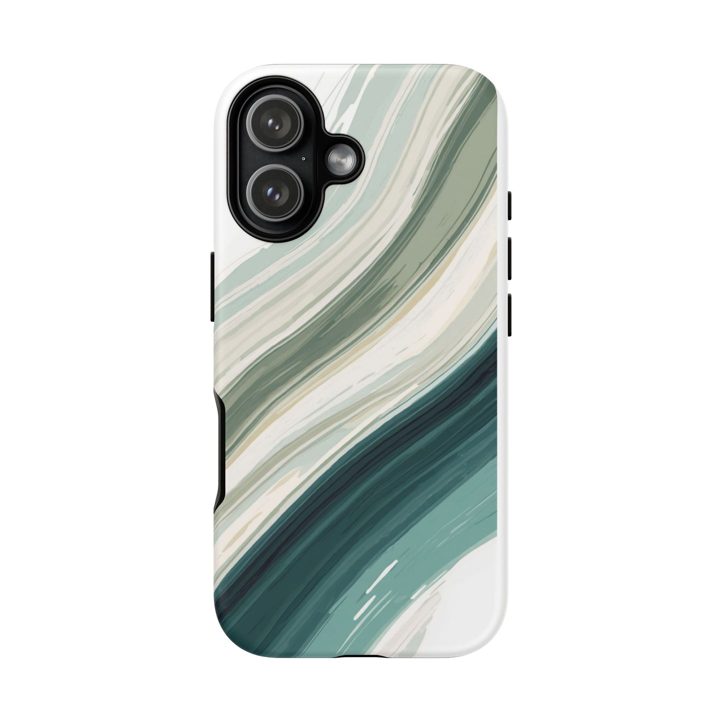 Sea Glass Drift Phone Case – Coastal Abstract Ocean Waves iPhone Case | Sage Green Minimalist Protective Cover