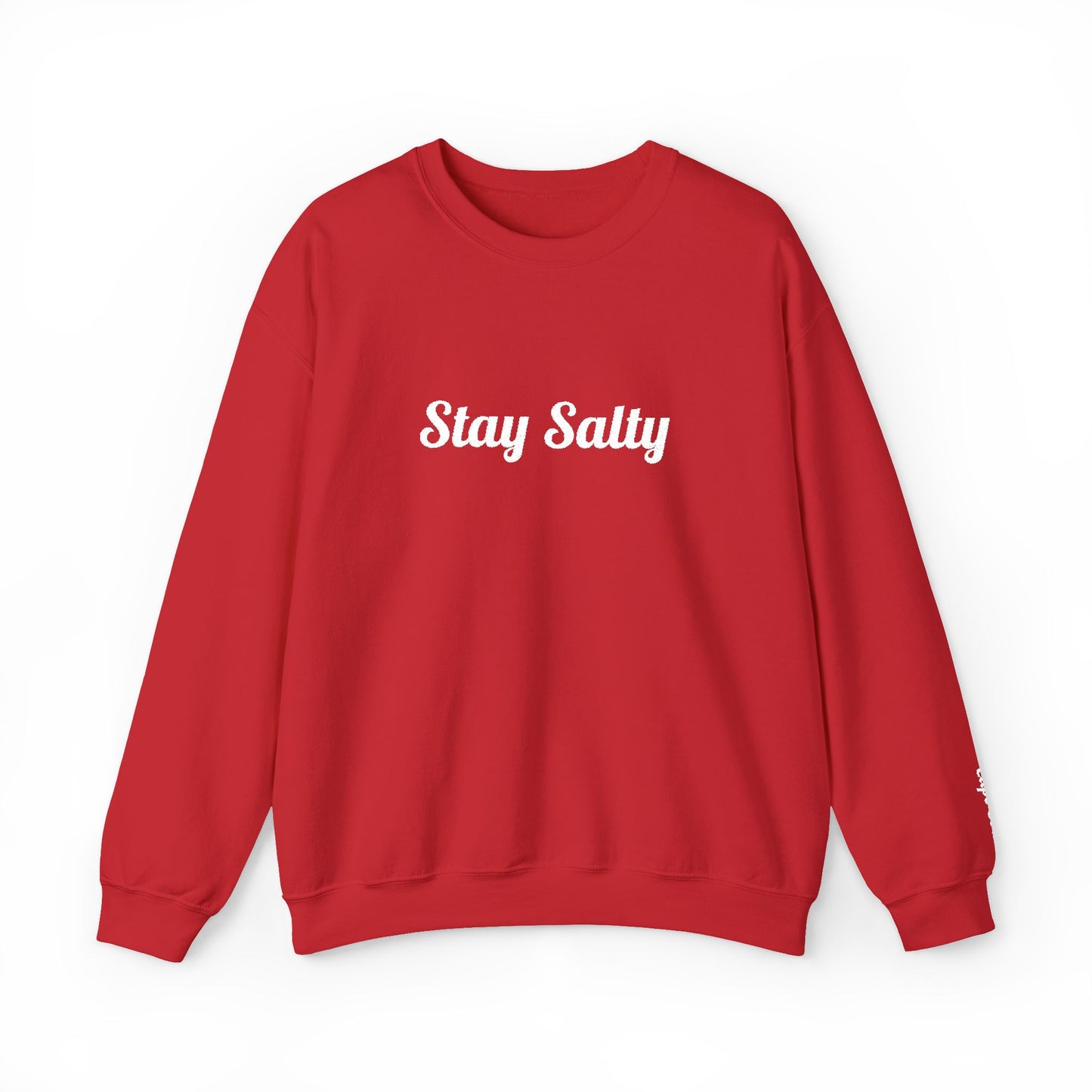 Personalize Embroidered crewneck Sweatshirt — Use your own words on front and left sleeve