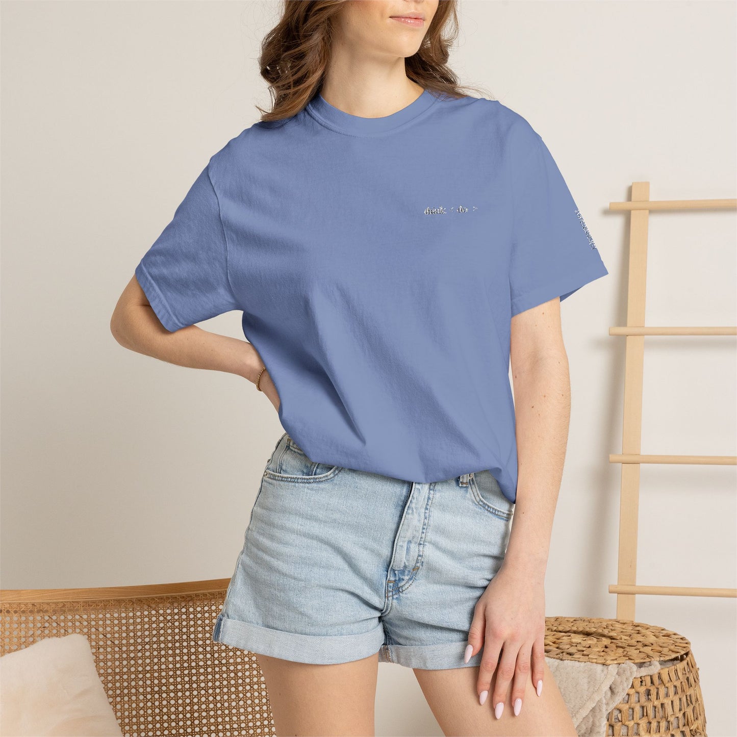 Think < Do > Embroidered Unisex T-Shirt | Minimalist Everyday Tee | Ivory Thread