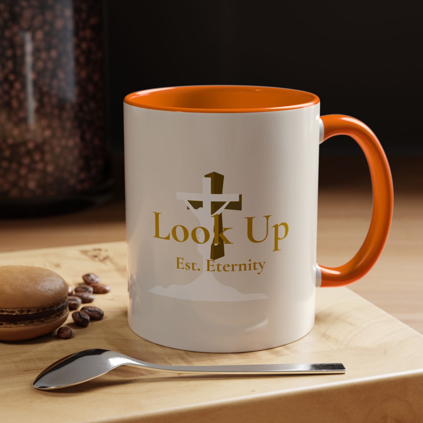 Look Up Est. Eternity Accent Coffee Mug with Cross – 11 oz & 15 oz
