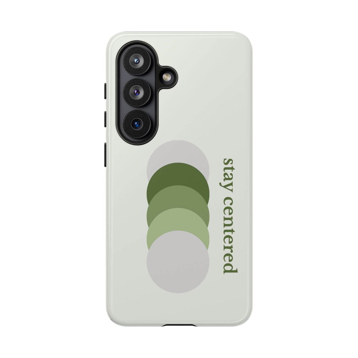 Stay Centered Minimalist Phone Case – Sage Green Wellness Aesthetic iPhone Case | Modern Neutral Protective Cover