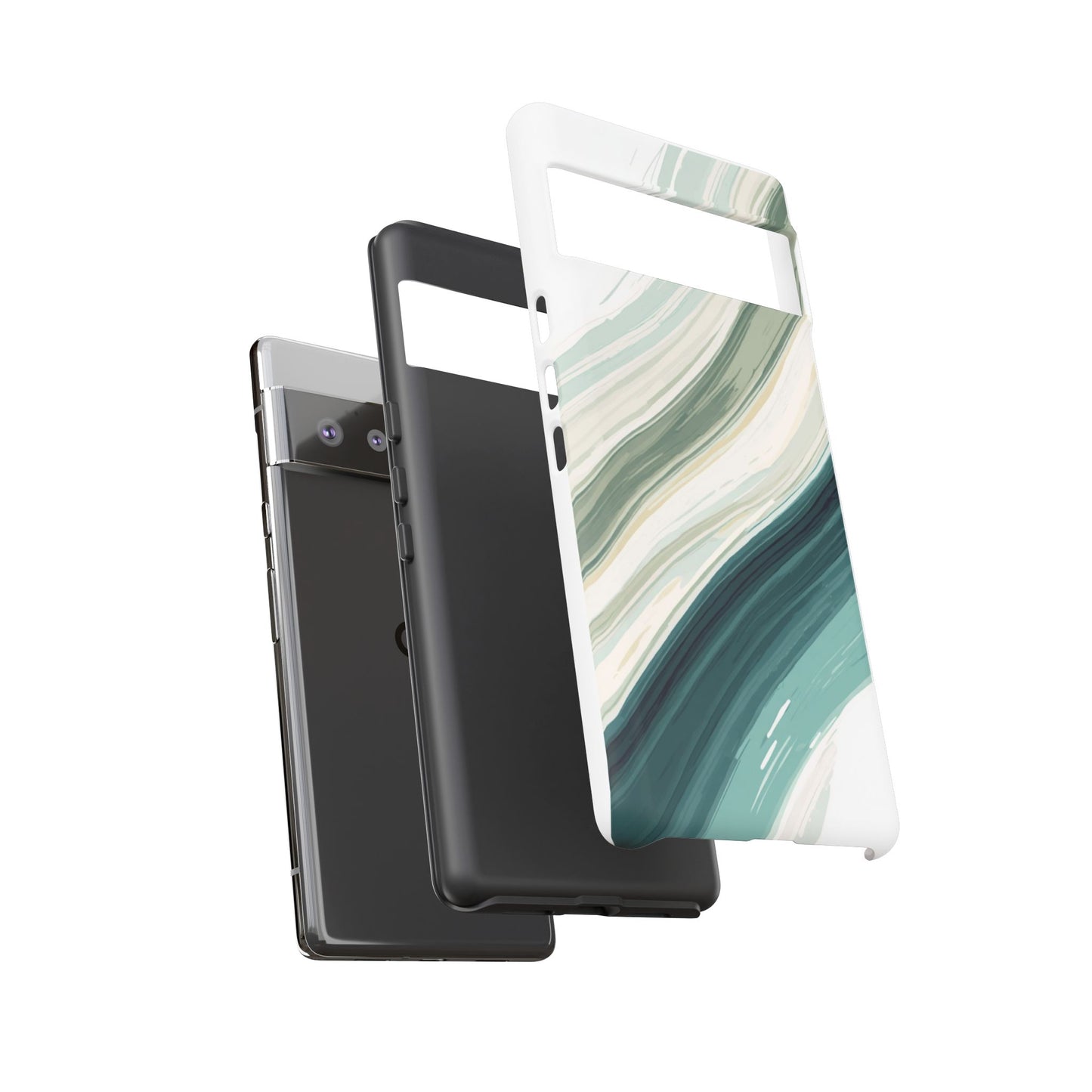 Sea Glass Drift Phone Case – Coastal Abstract Ocean Waves iPhone Case | Sage Green Minimalist Protective Cover