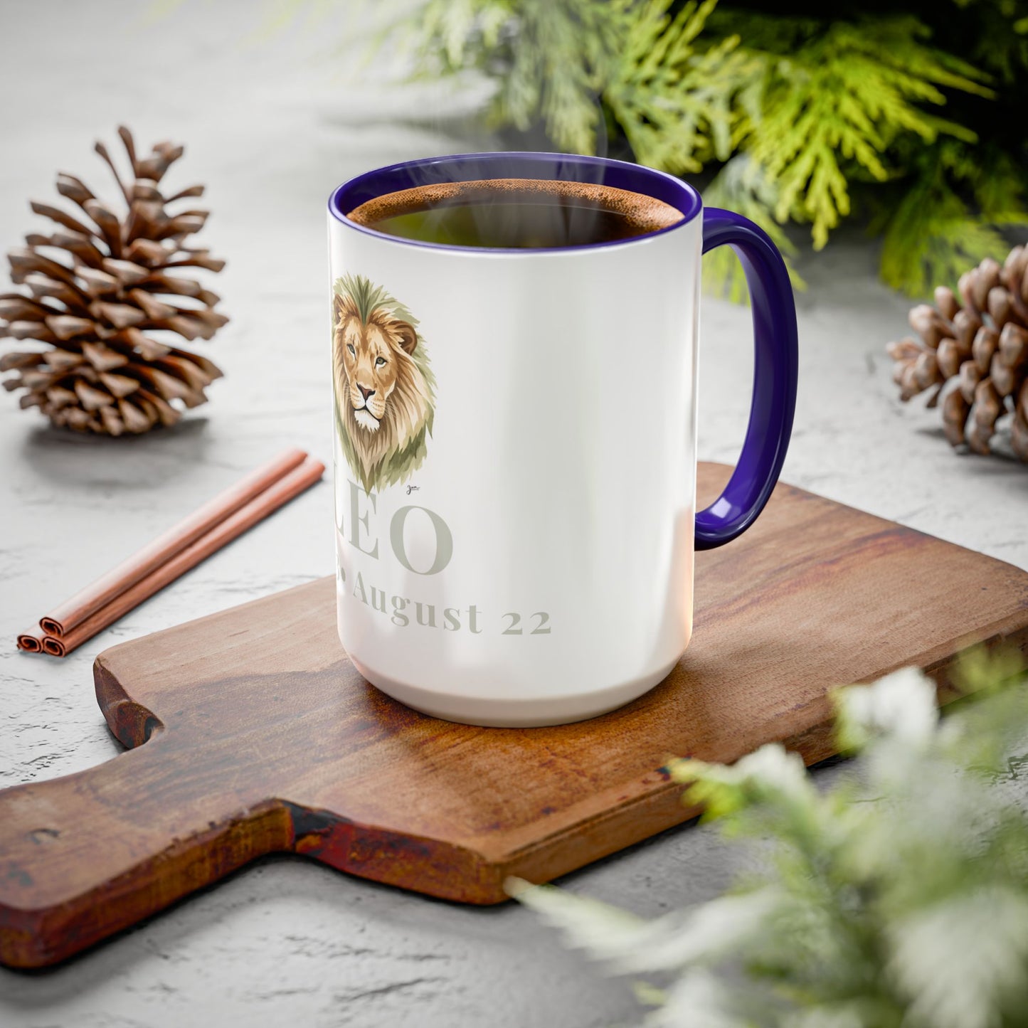 Leo Zodiac Mug - July 23 - August 22 Astrology Coffee Cup - Lion Zodiac Sign Mug - 15 oz.
