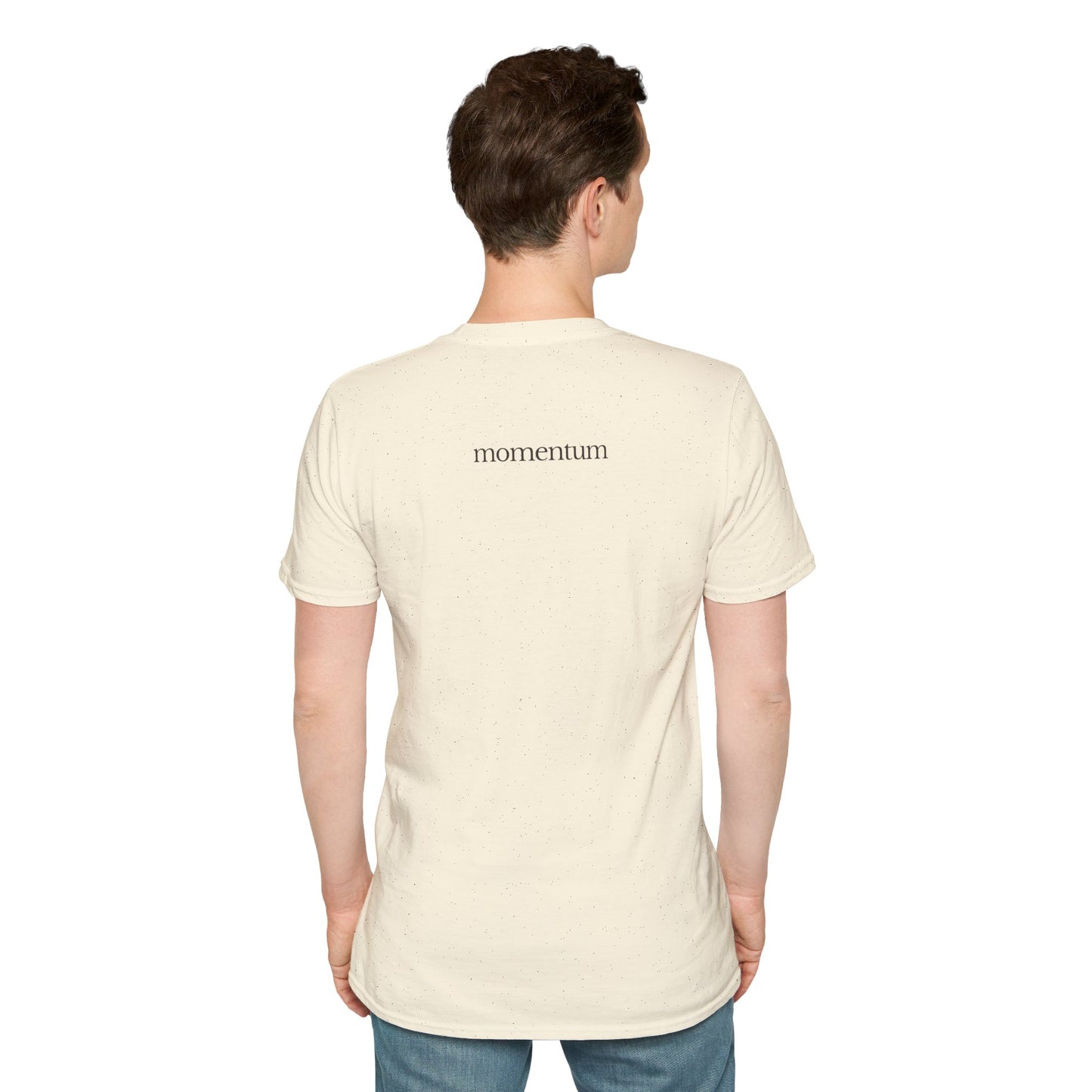 think < do > Unisex Softstyle T-Shirt | Minimalist Inspirational Tee with Momentum Back Detail