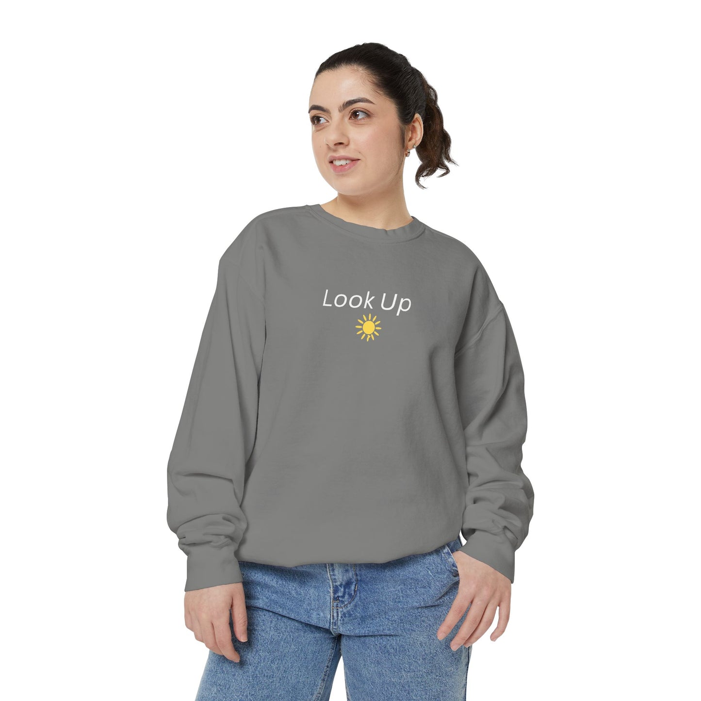 Look Up Sweatshirt- Minimal Sun Crewneck