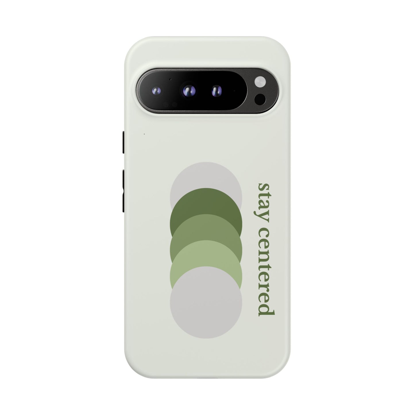 Stay Centered Minimalist Phone Case – Sage Green Wellness Aesthetic iPhone Case | Modern Neutral Protective Cover