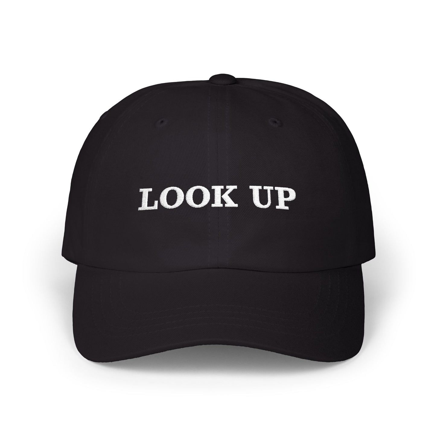 Look Up embroidered Dad Hat-Inspirational Cap with Double fish symbol on back