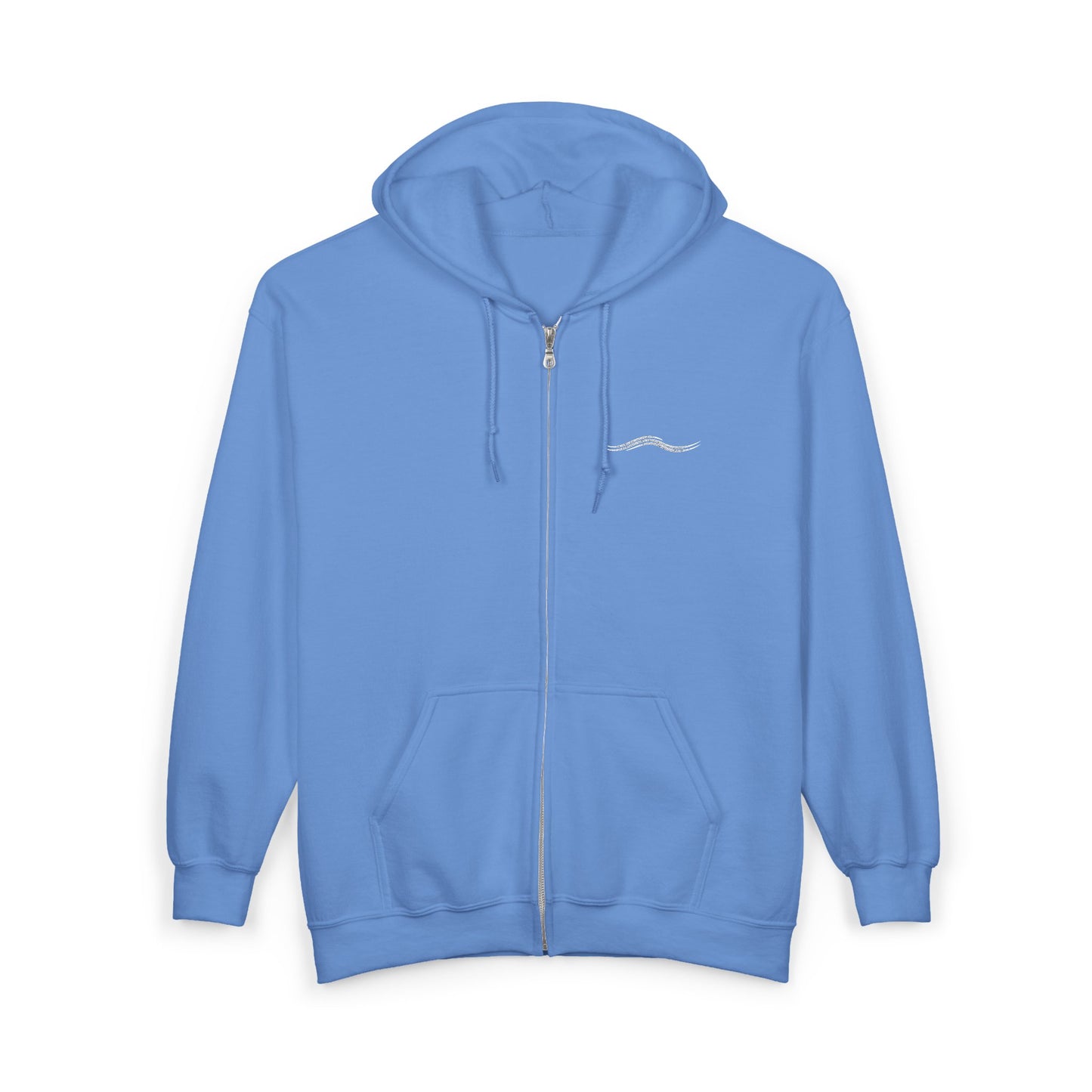 Minimal Wave Zip Hoodie — Subtle Coastal Graphic Full-Zip Sweatshirt
