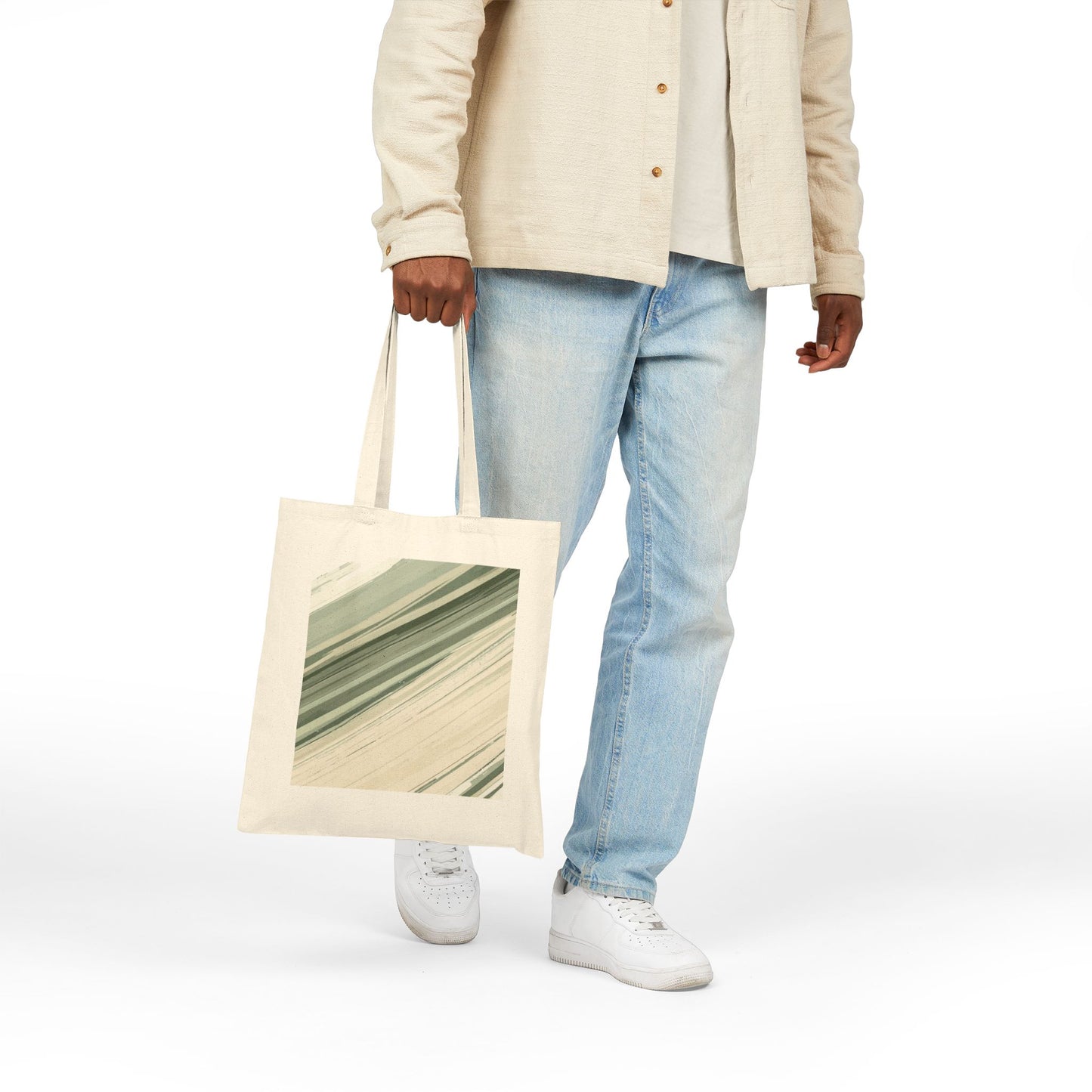 Sea Glass Drift Coastal Tote Bag – Abstract Sage Green Canvas Carryall | Minimalist Ocean Wave Everyday Tote