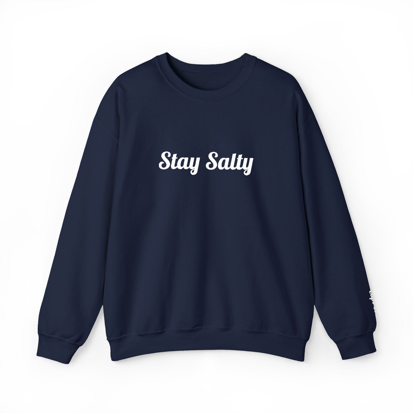 Personalize Embroidered crewneck Sweatshirt — Use your own words on front and left sleeve