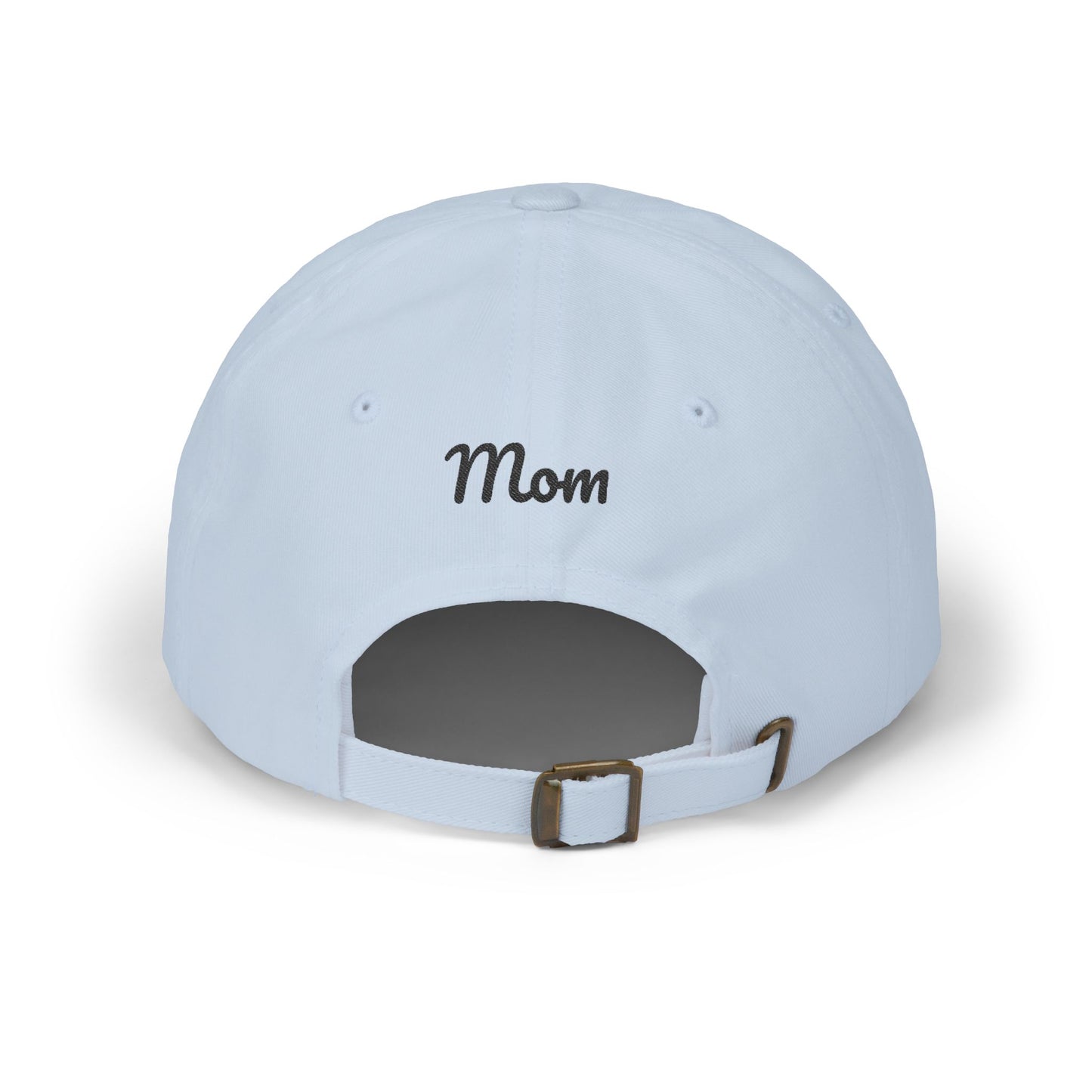 Sunflower 'Mom' Dad Cap — Embroidered Floral Baseball Hat, black font
