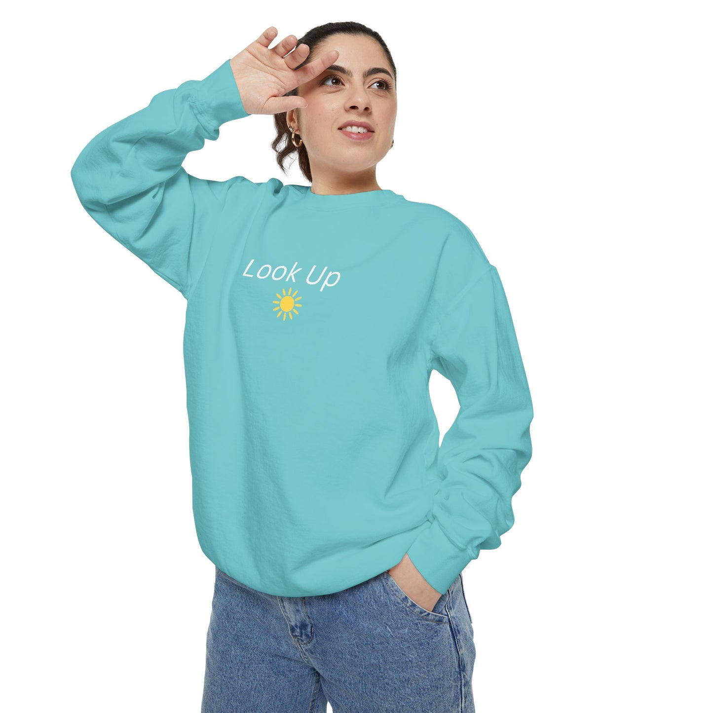 Look Up Sweatshirt- Minimal Sun Crewneck