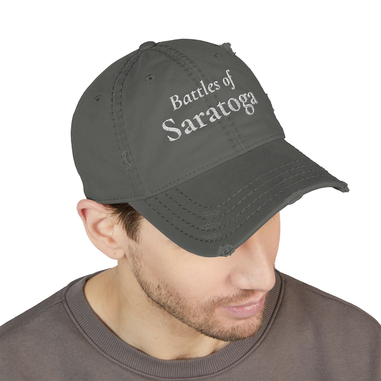 Distressed Embroidered Dad Hat — Battles of Saratoga 250th Anniversary
