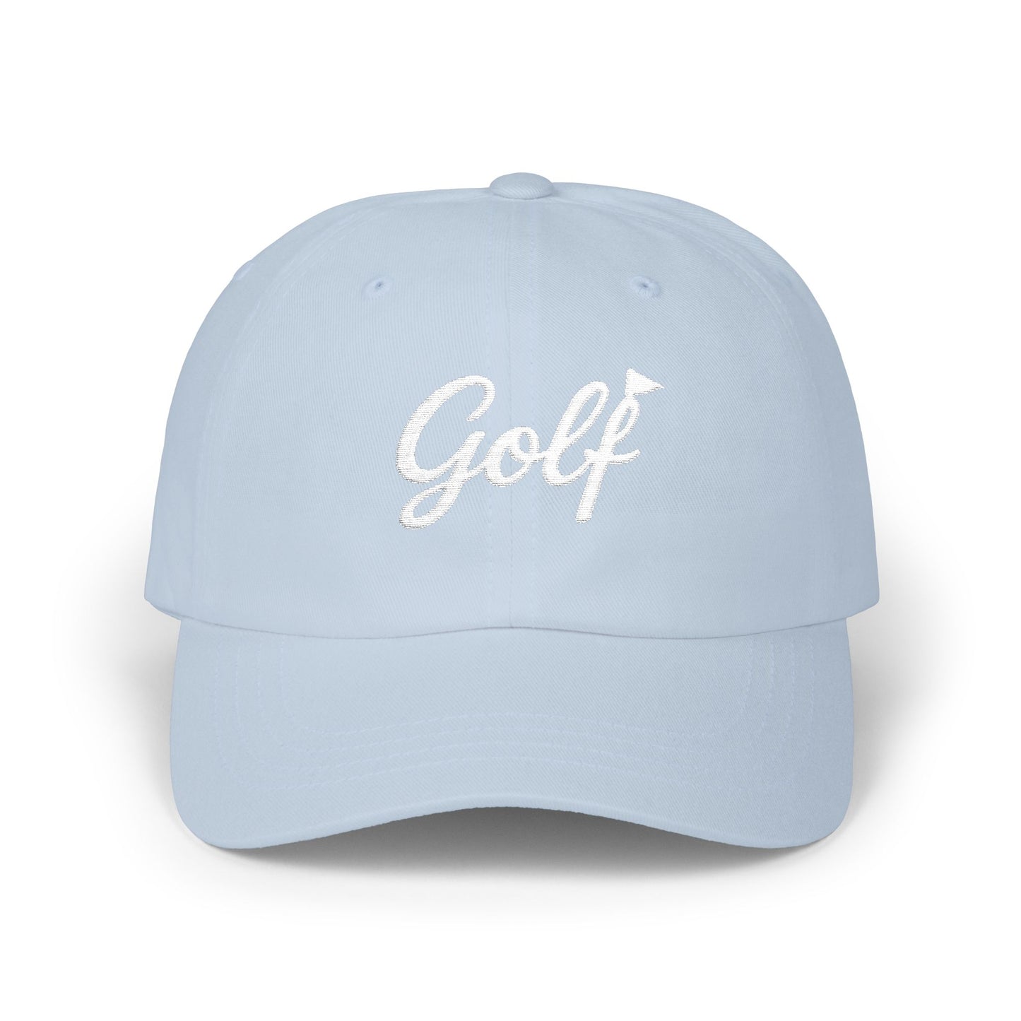 Classic Embroidered Golf Dad Cap | Minimal Script Golf Hat with Back Accent